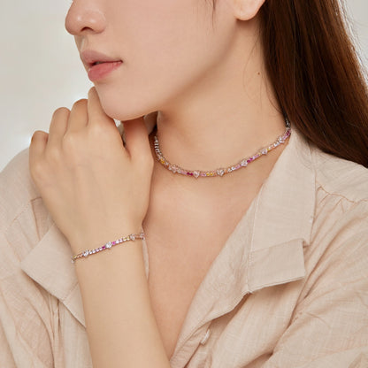 [CiCi]Delicate Romantic Heart Shape Lover Bracelet