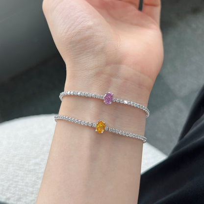 [CiCi]0.75 Carat Exquisite Oval Cut Daily Bracelet