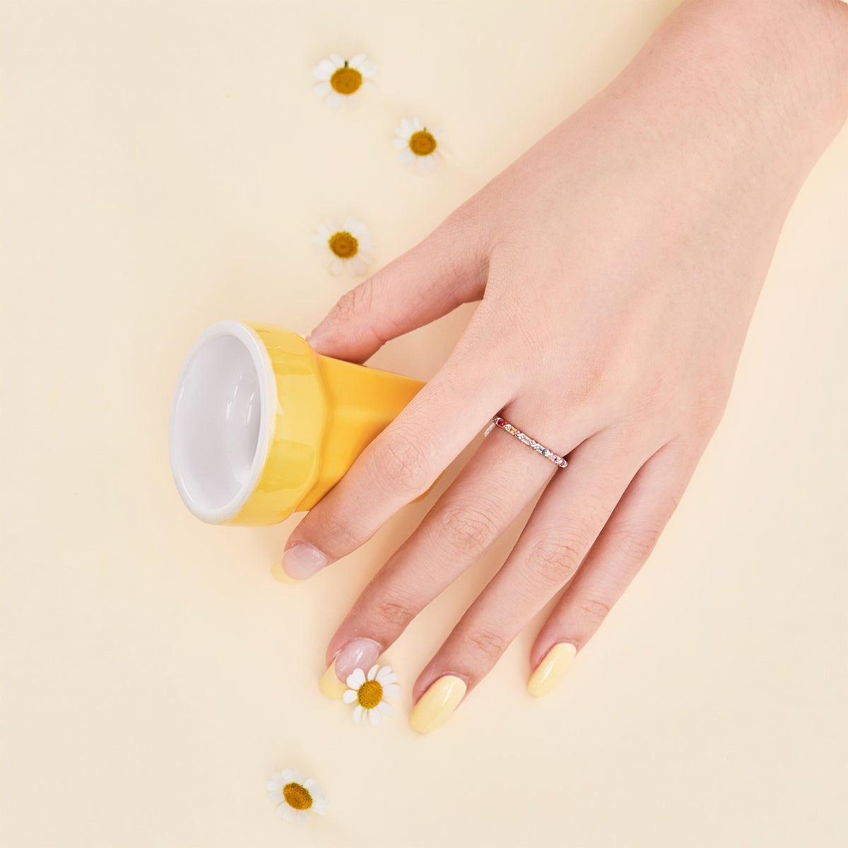 [CiCi]Charming Colorful Round Cut Daily Ring