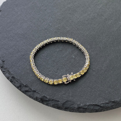 [CiCi]Ornate Dazzling Round Cut Tennis Bracelet