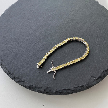[CiCi]Ornate Dazzling Round Cut Tennis Bracelet