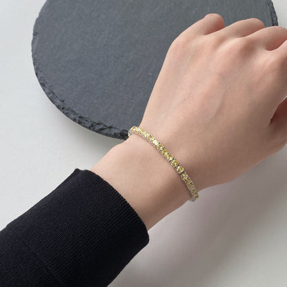 [CiCi]Ornate Dazzling Round Cut Tennis Bracelet
