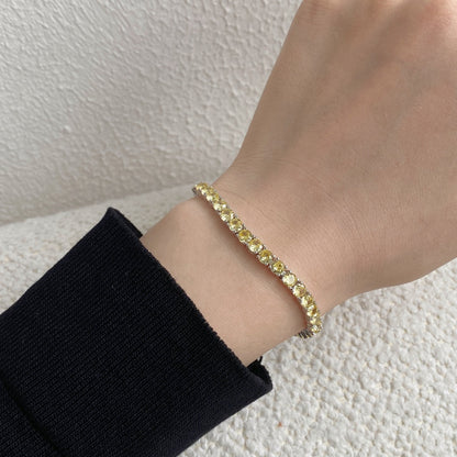[CiCi]Ornate Dazzling Round Cut Tennis Bracelet