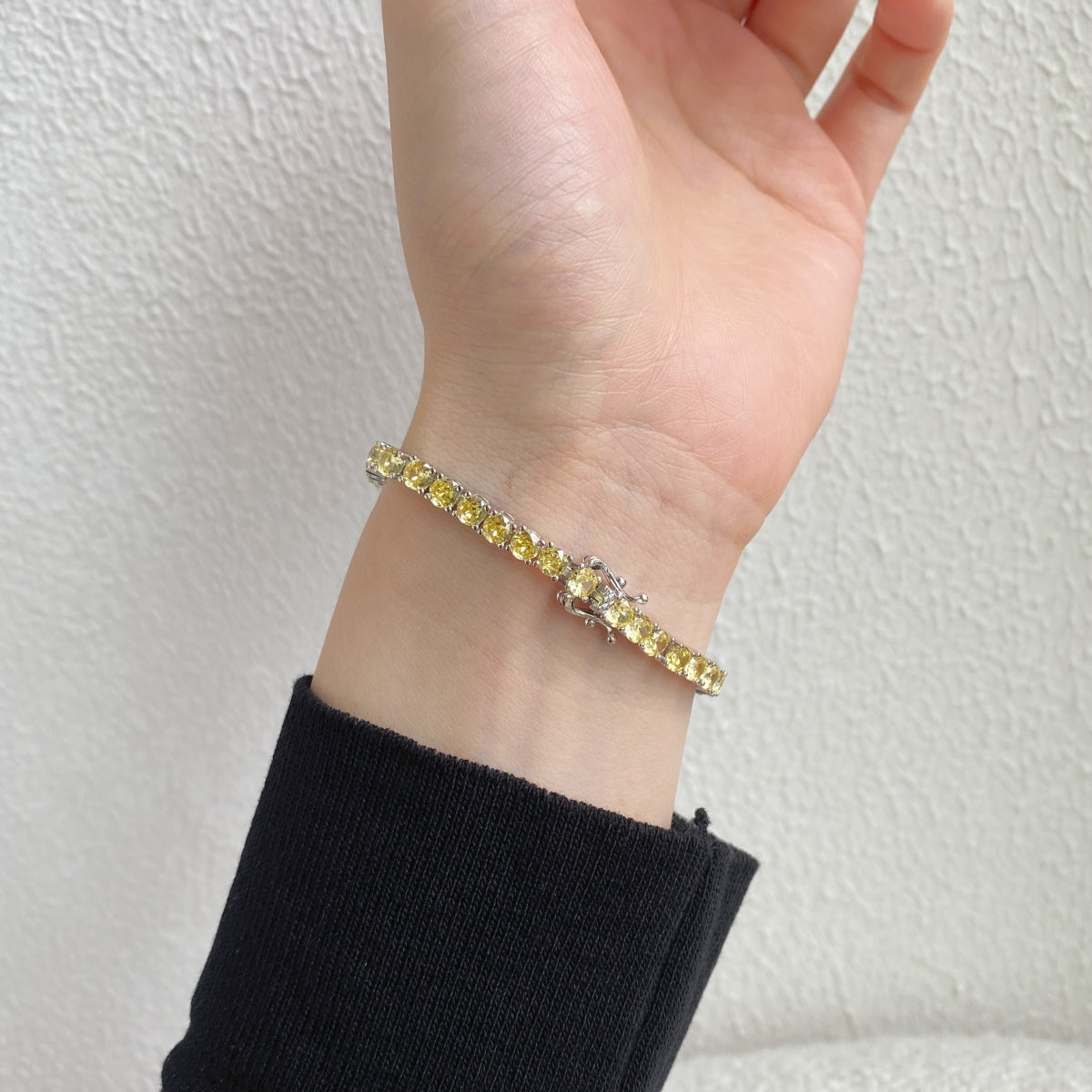 [CiCi]Ornate Dazzling Round Cut Tennis Bracelet