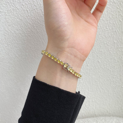 [CiCi]Ornate Dazzling Round Cut Tennis Bracelet