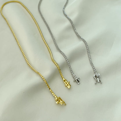[CiCi]Delicate Round Shape Tennis Necklace
