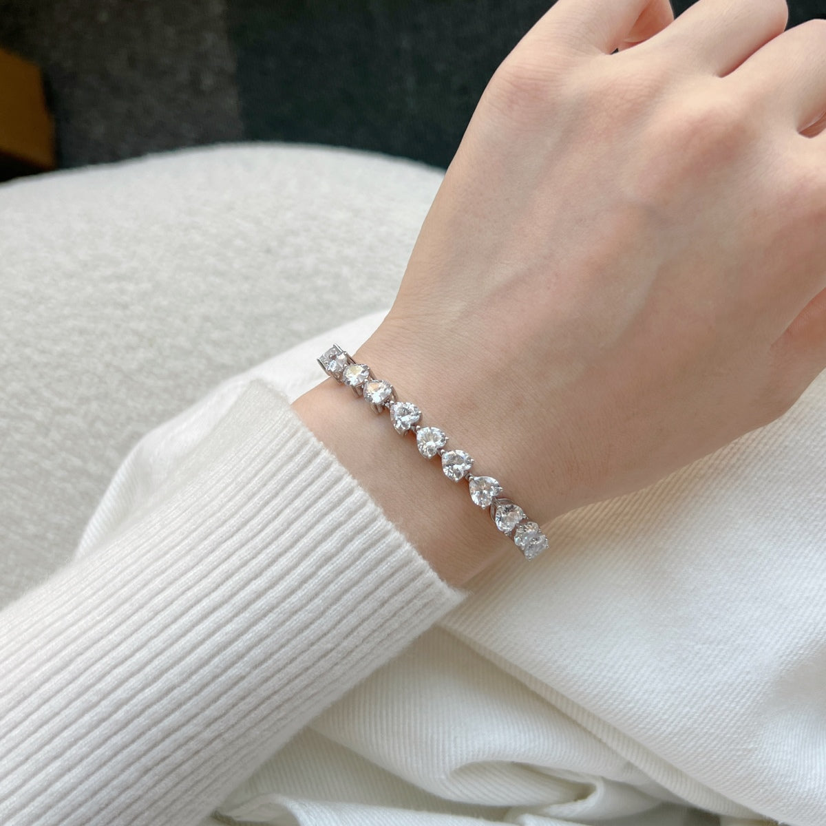 [CiCi]0.75 Carat Elegant Romantic Heart Shape Lover Bracelet