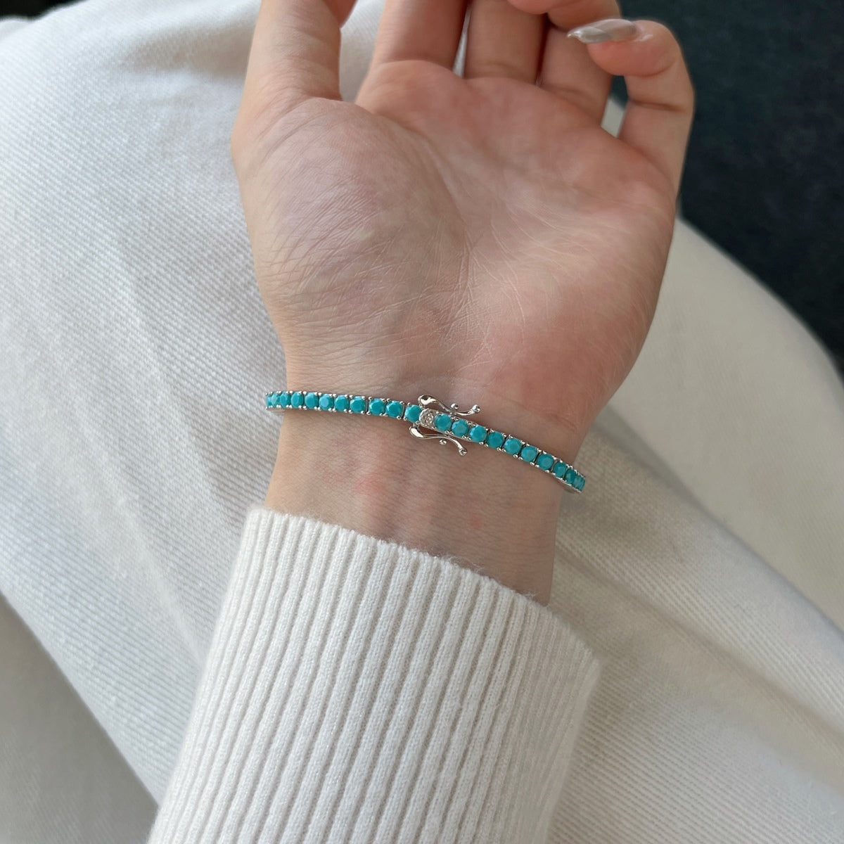 [CiCi]Dainty Charming Round Cut Tennis Bracelet