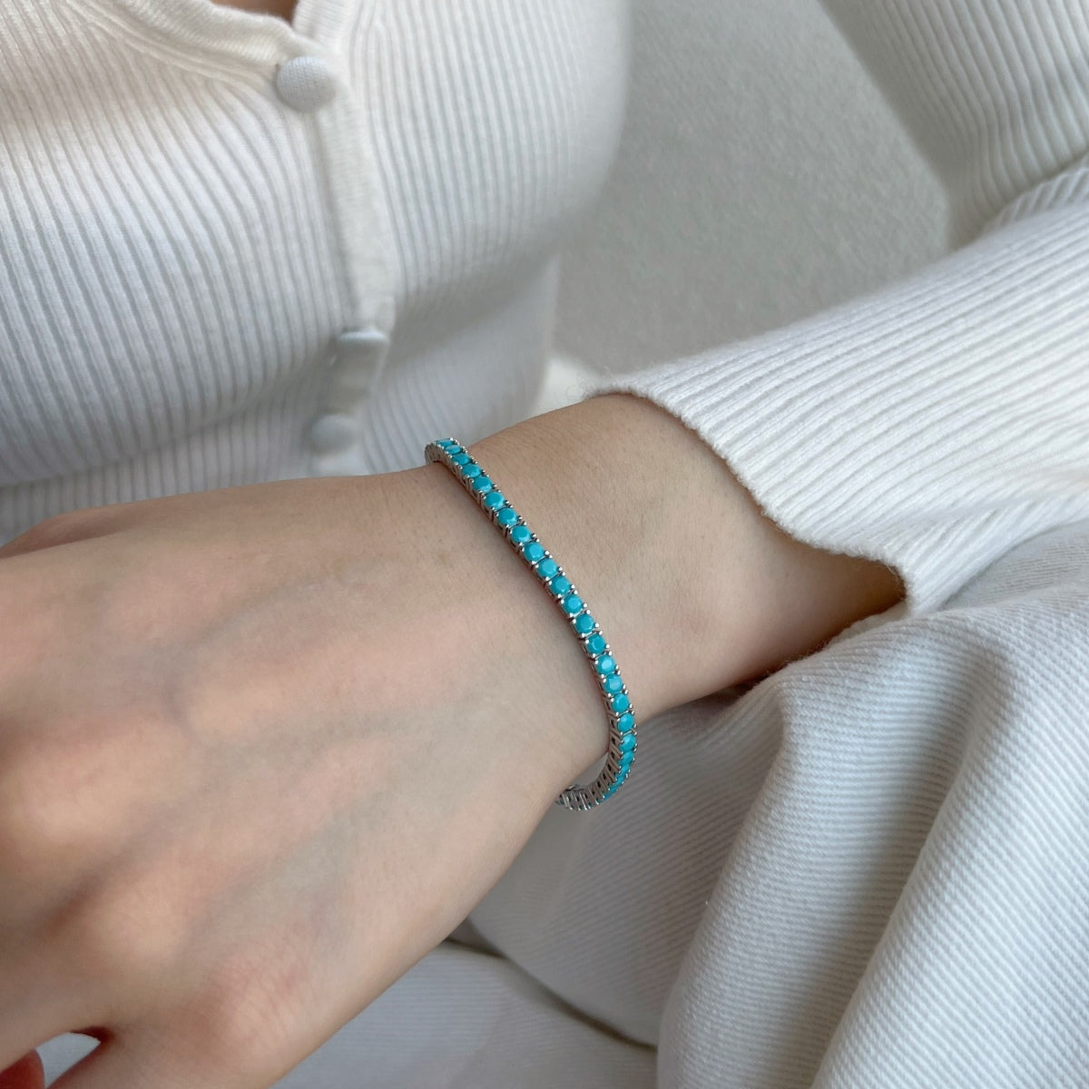 [CiCi]Dainty Charming Round Cut Tennis Bracelet