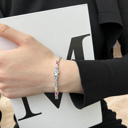 [CiCi]Ornate Sparkling Multi Cut Party Bracelet