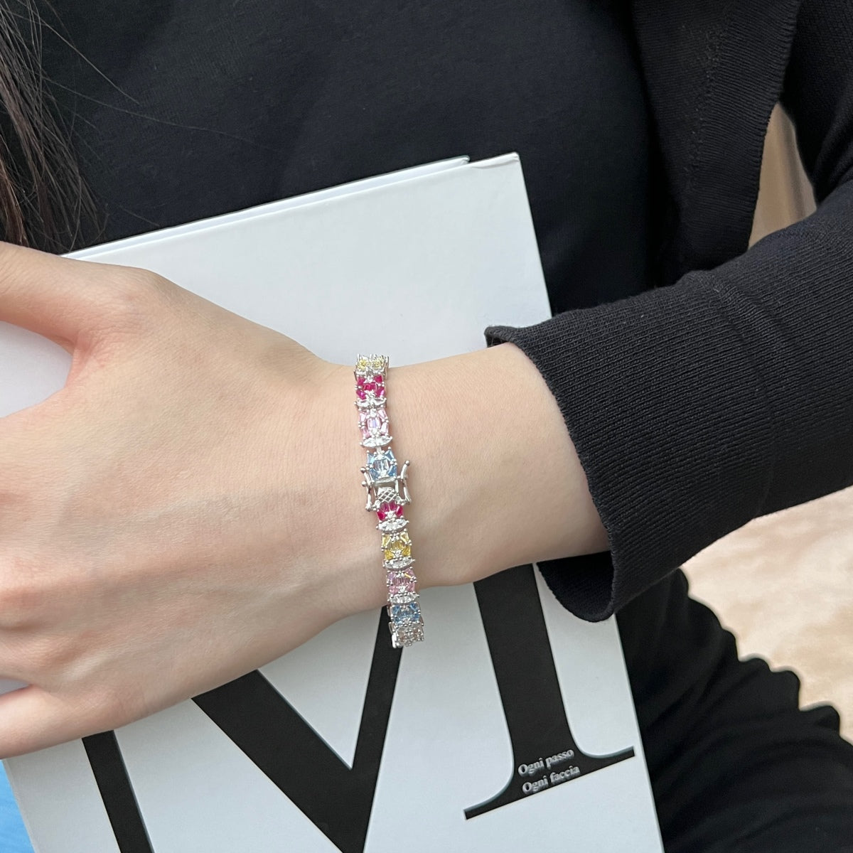 [CiCi]Delicate Colorful Multi Cut Party Bracelet