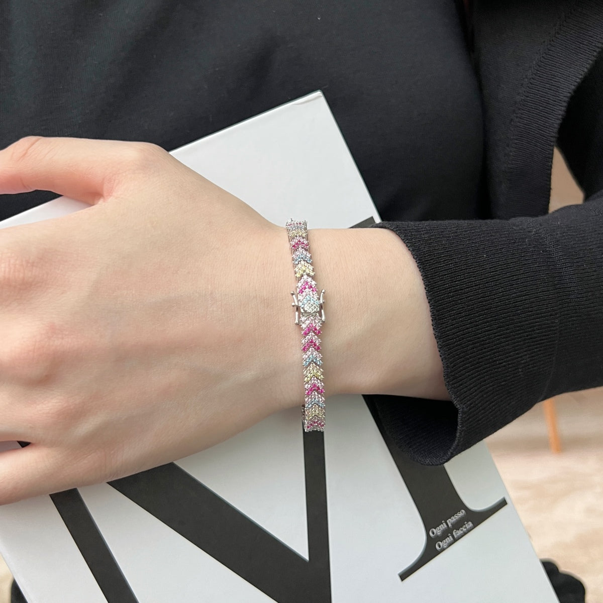 [CiCi]Ornate Sparkling Round Cut Party Bracelet