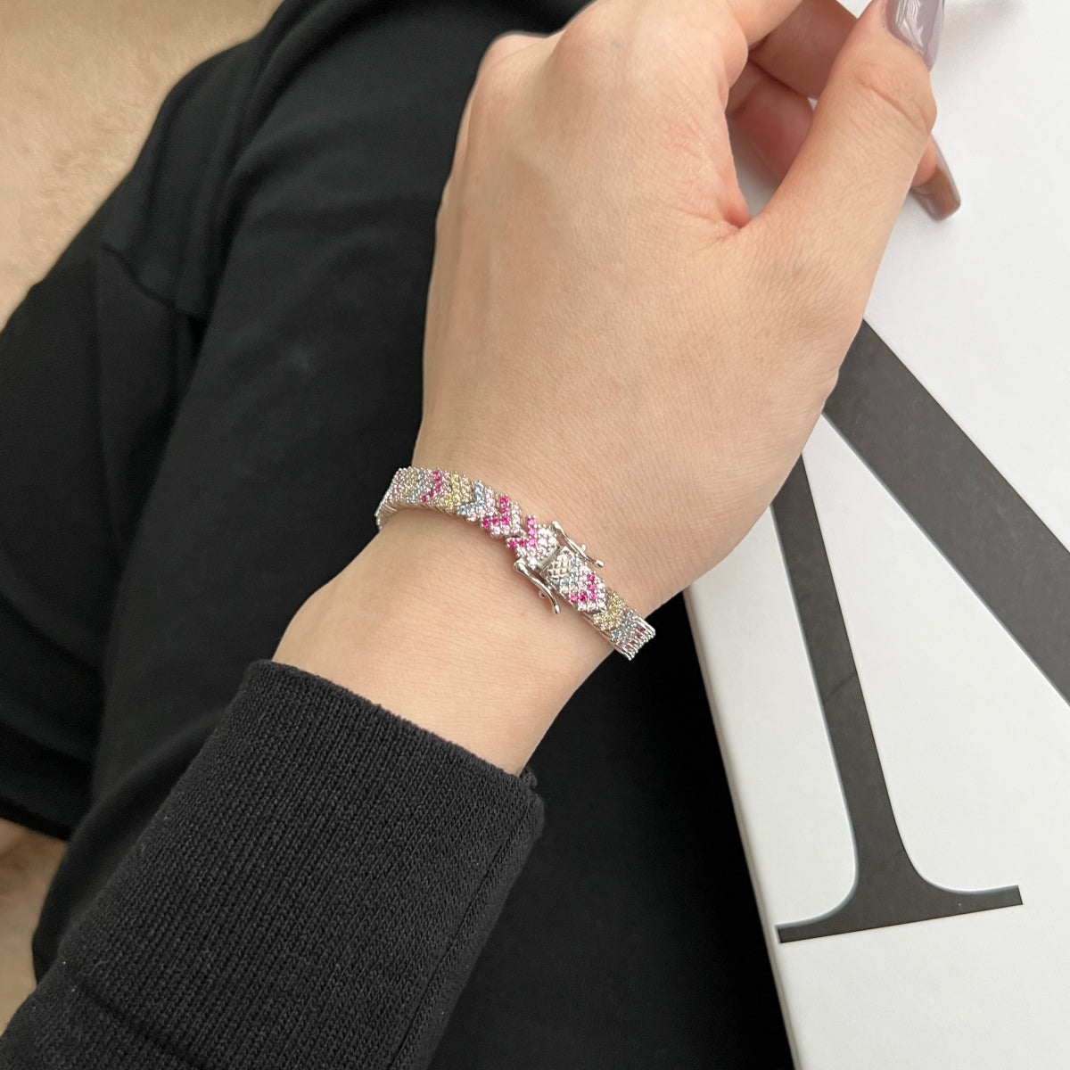 [CiCi]Ornate Sparkling Round Cut Party Bracelet