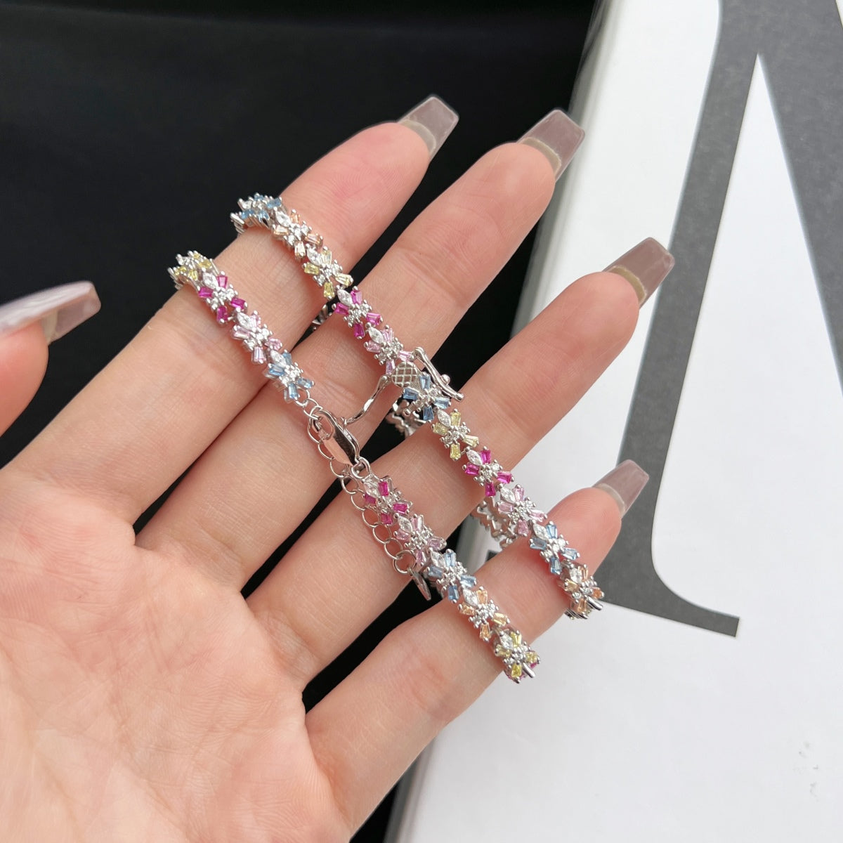 [CiCi]Radiant Colorful Emerald Cut Party Bracelet