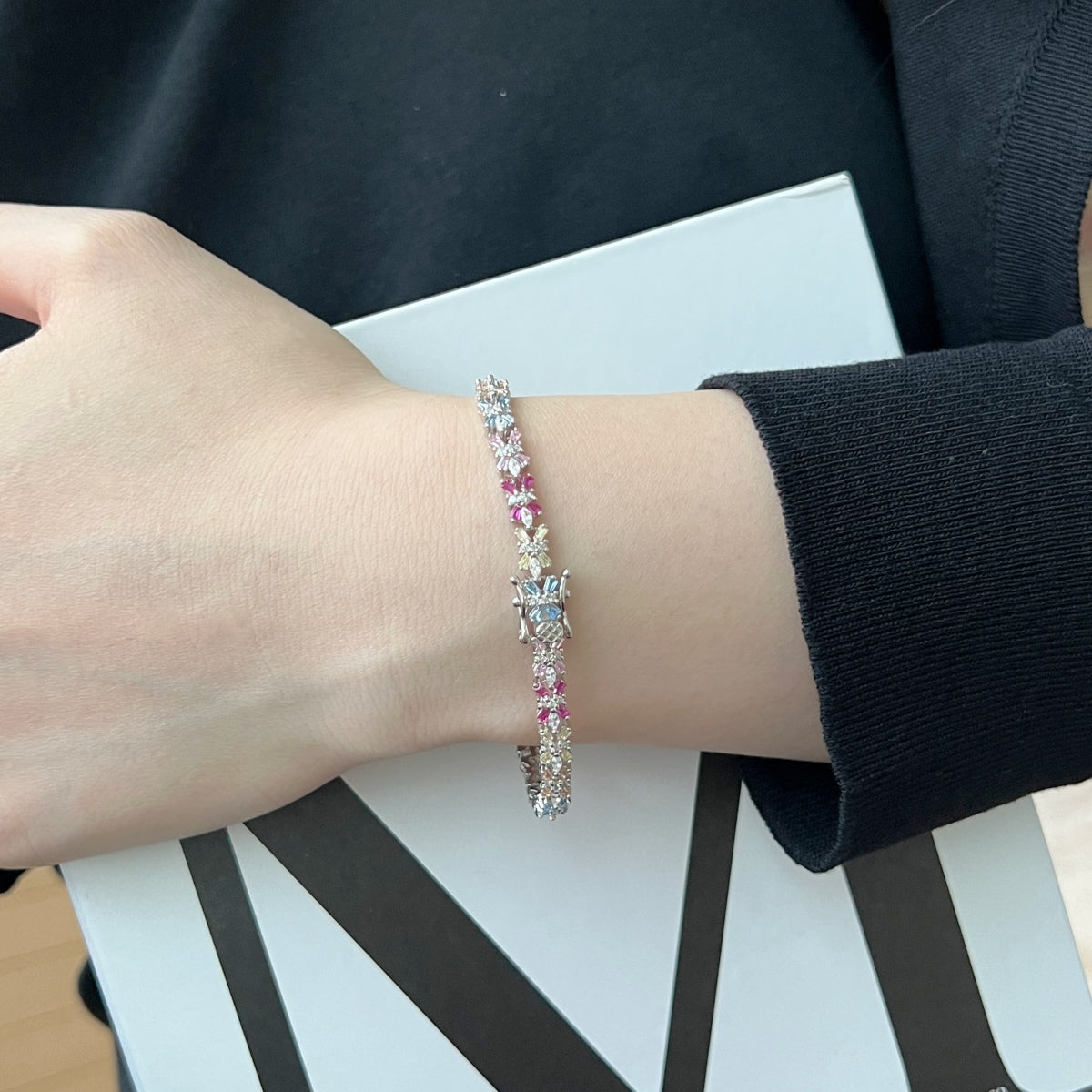 [CiCi]Radiant Colorful Emerald Cut Party Bracelet