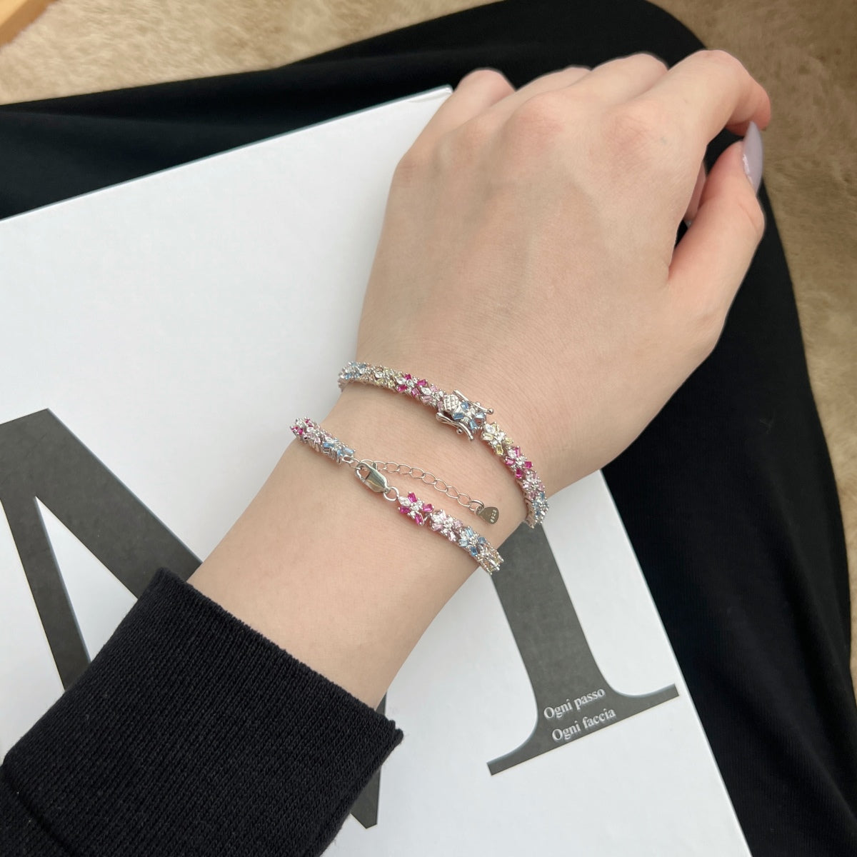 [CiCi]Radiant Colorful Emerald Cut Party Bracelet
