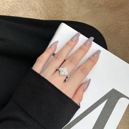 [CiCi]Luxurious Colorful Flower Shape Banquet Ring