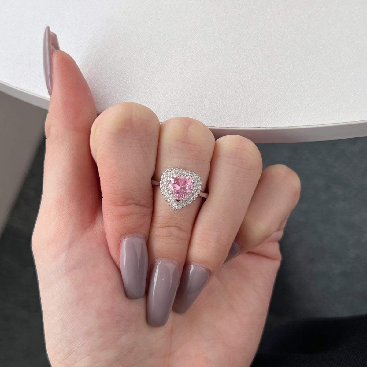 [CiCi]Delicate Ebullient Heart Shape Wedding Ring