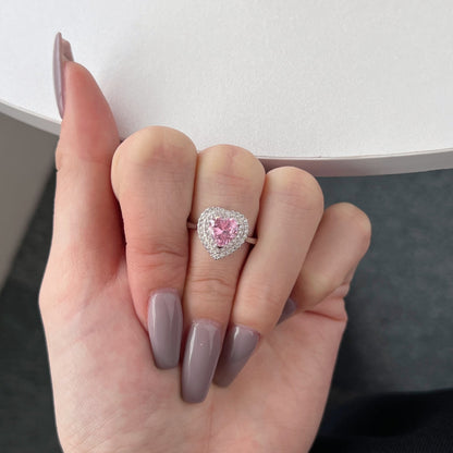 [CiCi]Delicate Ebullient Heart Shape Wedding Ring