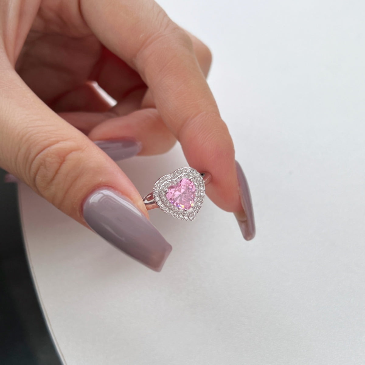 [CiCi]Delicate Ebullient Heart Shape Wedding Ring