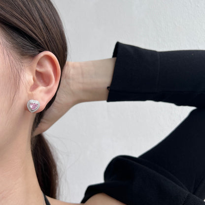 [CiCi]Dazzling Heart Shape Lover Earrings