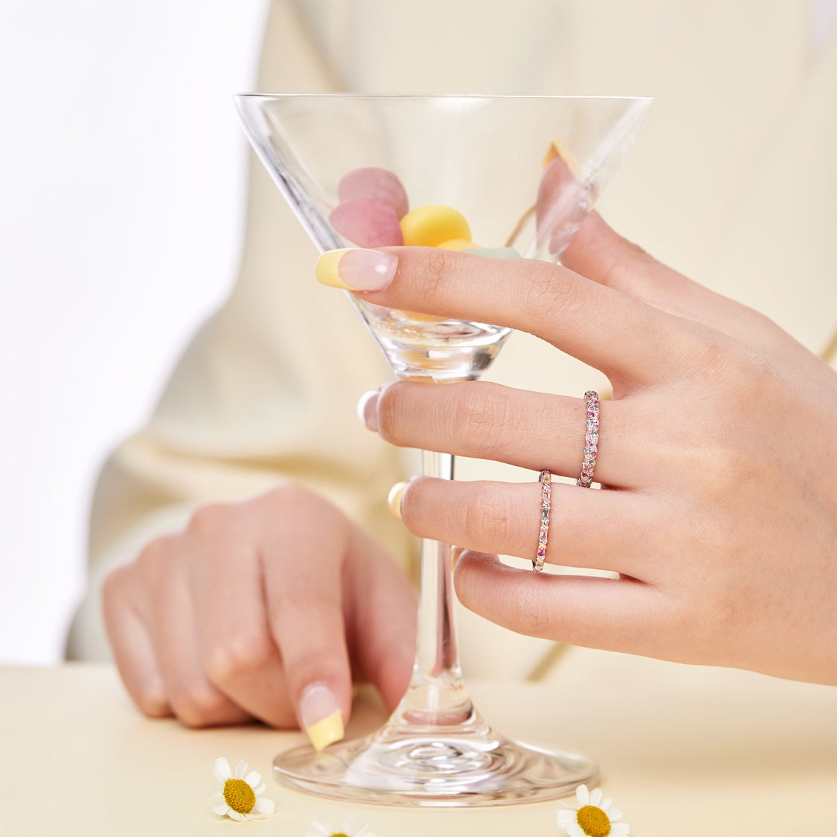 [CiCi]Dainty Ebullient Round Cut Daily Ring