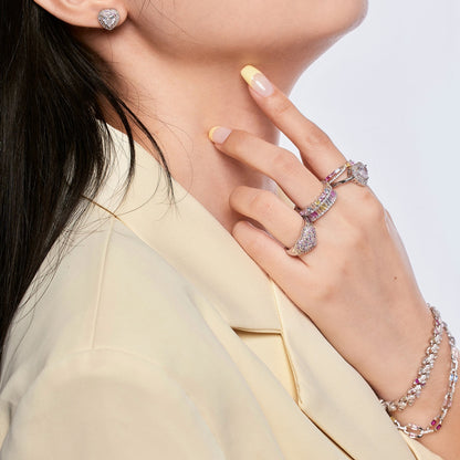 [CiCi]Delicate Ebullient Heart Shape Wedding Ring