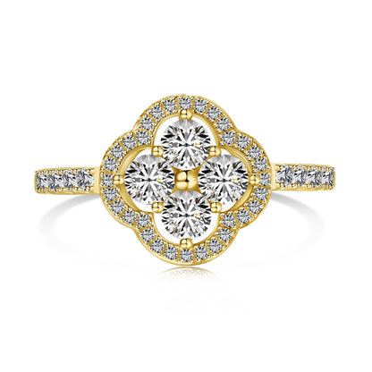 [CiCi]Four Leaf Clover Flower Design Ring