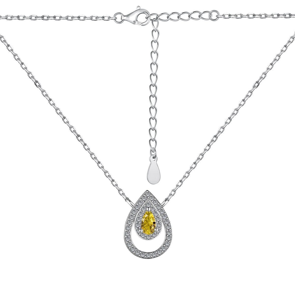 [CiCi]Sparkling Pear Cut Necklace