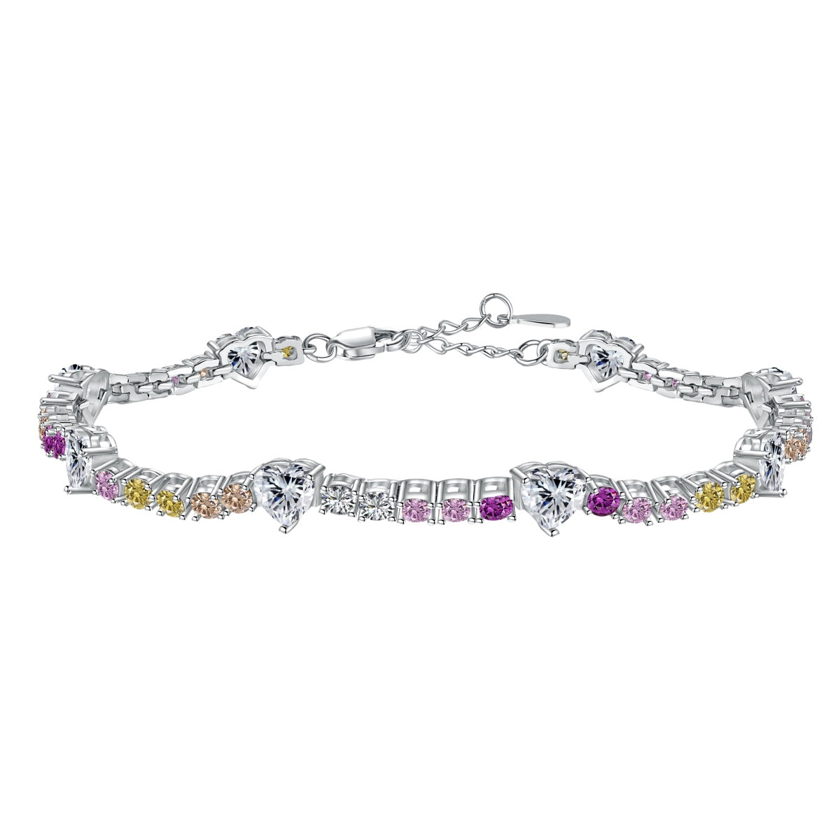 [CiCi]Romantic Heart Shape Round Cut Lover Bracelet