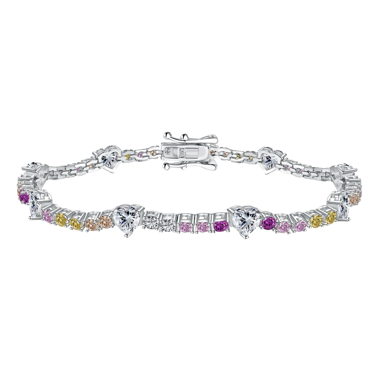 [CiCi]Romantic Heart Shape Round Cut Lover Bracelet