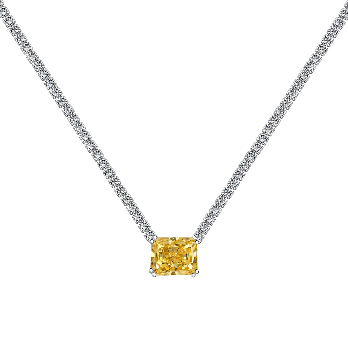 [CiCi]4.0 Carat Elegant Radiant Cut Necklace