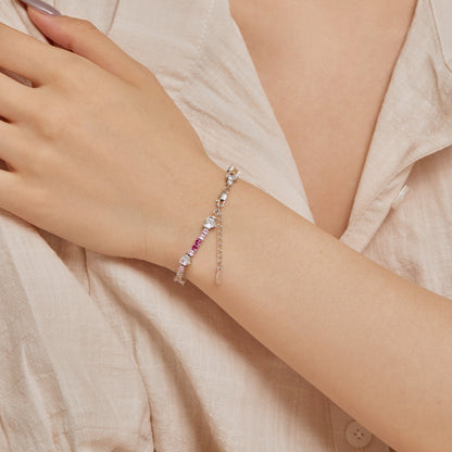 [CiCi]Romantic Heart Shape Round Cut Lover Bracelet