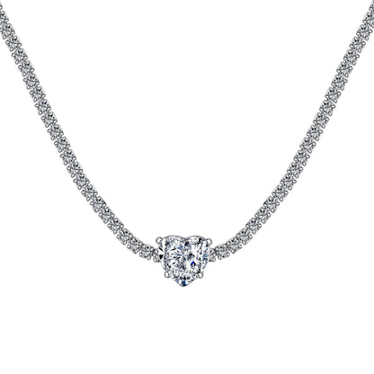 [CiCi]2.0 Carat Sparkling Tennis Heart Cut Necklace