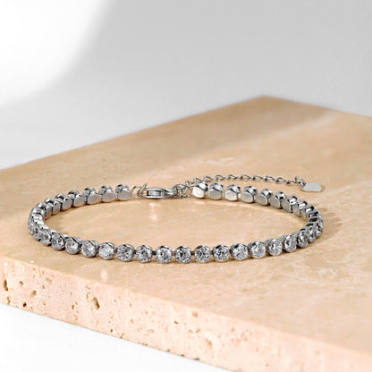 [CiCi]Dazzling Sparkling Round Cut Daily Bracelet