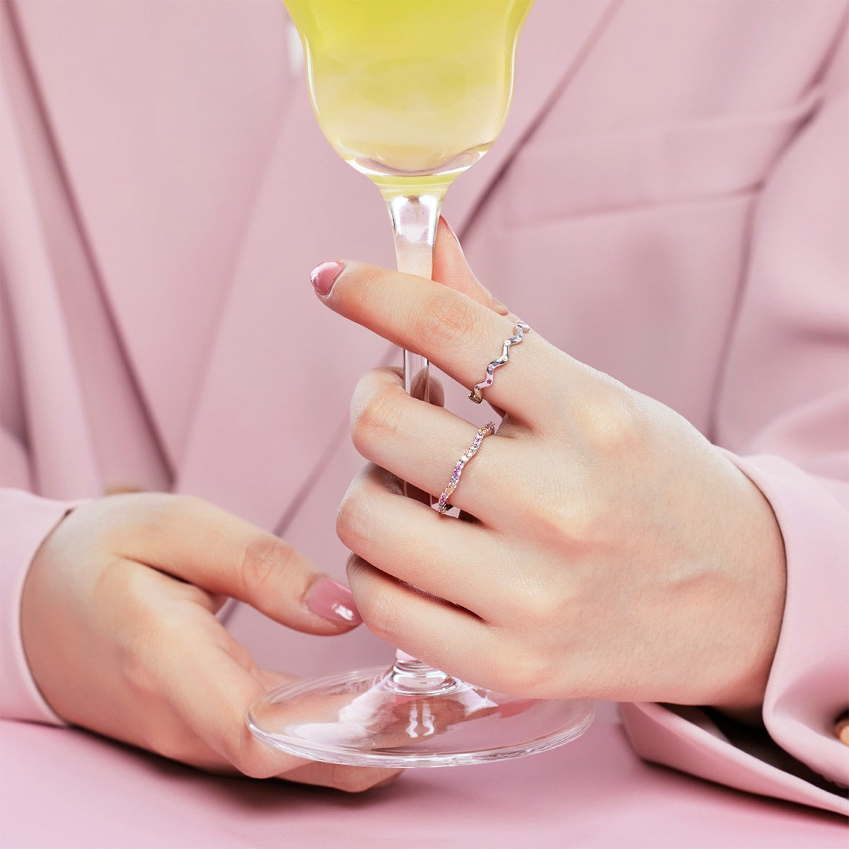 [CiCi]Dainty Colorful Round Cut Party Ring