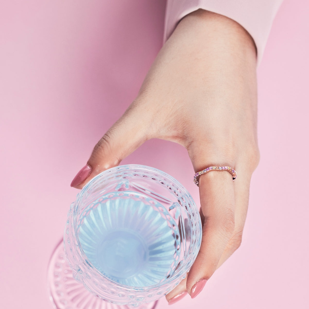 [CiCi]Dainty Colorful Round Cut Party Ring