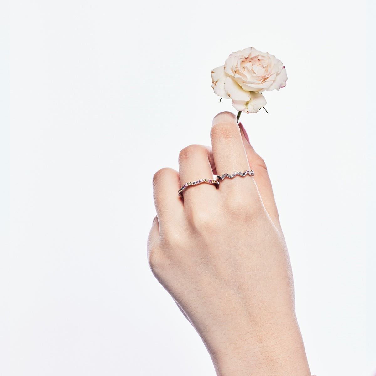 [CiCi]Dainty Colorful Round Cut Party Ring