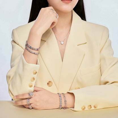 [CiCi]Delicate Colorful Multi Cut Party Bracelet