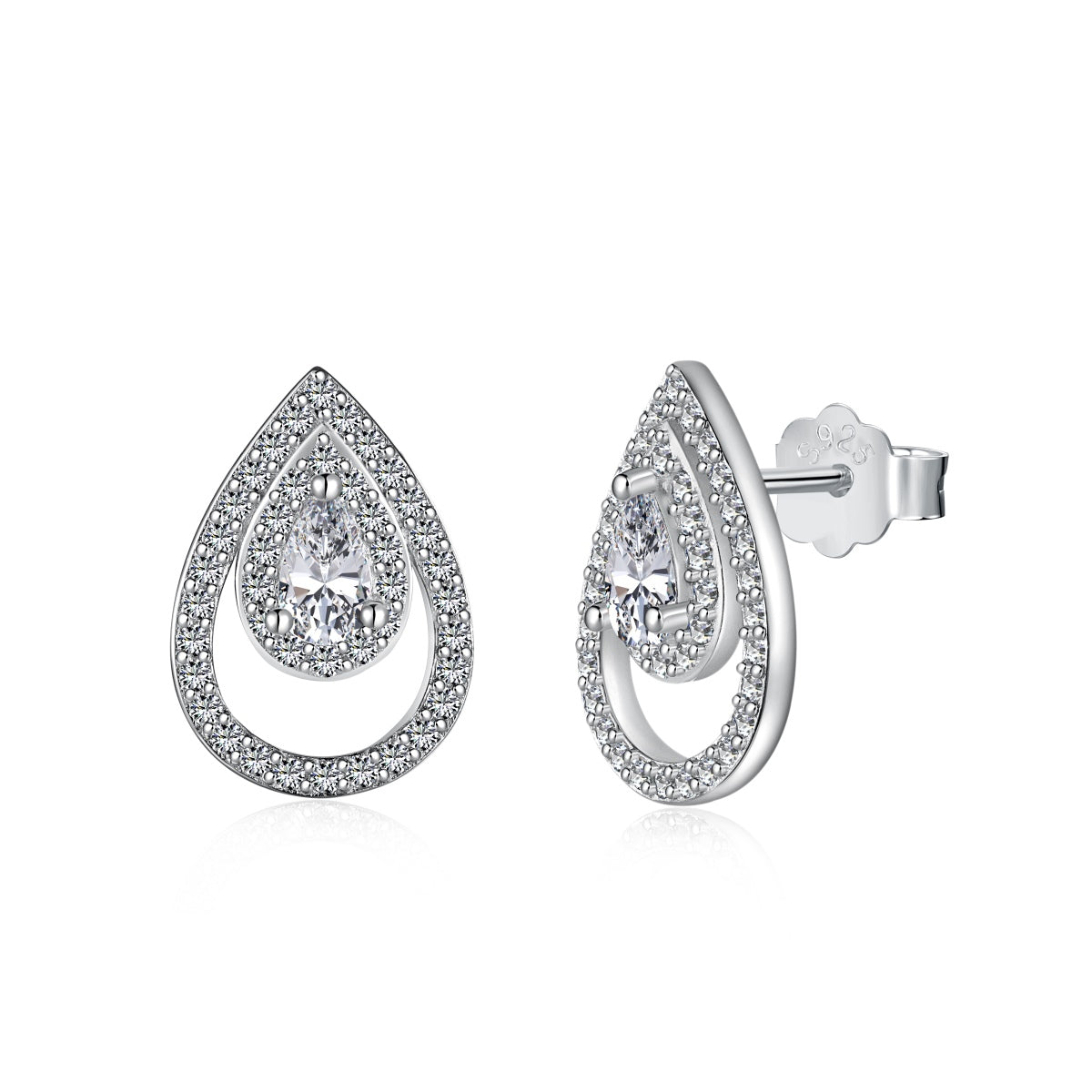 [CiCi]Sparkling Delicate Water Drop Shape Daily Earrings