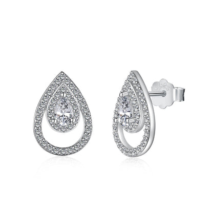 [CiCi]Sparkling Delicate Water Drop Shape Daily Earrings