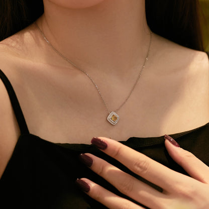 [CiCi]Sparkling Asscher Cut Necklace