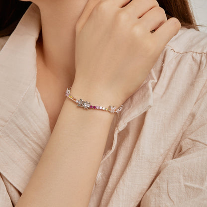 [CiCi]Ornate Colorful Butterfly Shape Round Cut Daily Bracelet