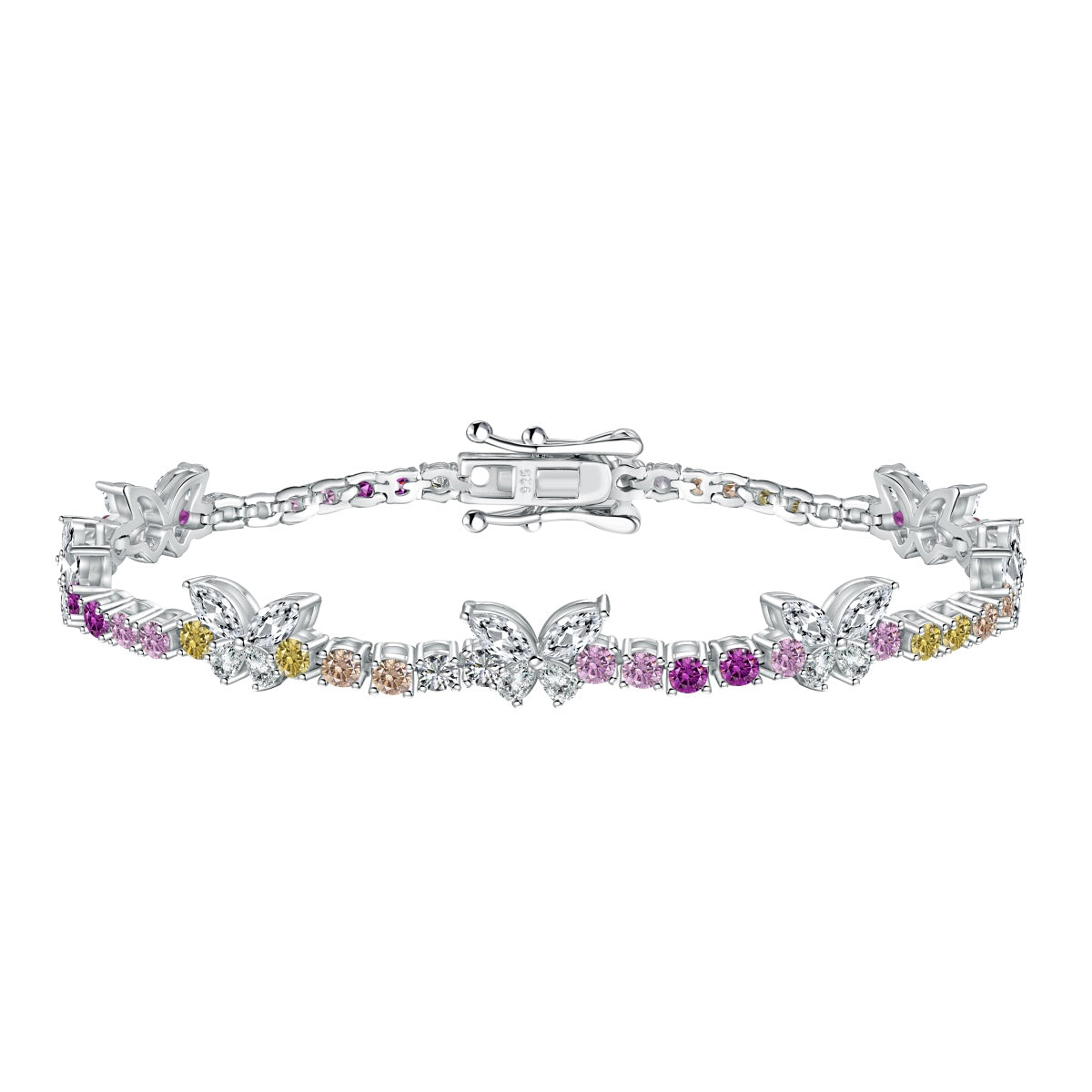 [CiCi]Ornate Colorful Butterfly Shape Round Cut Daily Bracelet