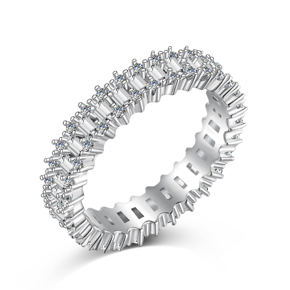 [CiCi]Splashy Ornate Emerald Cut Cocktail Ring