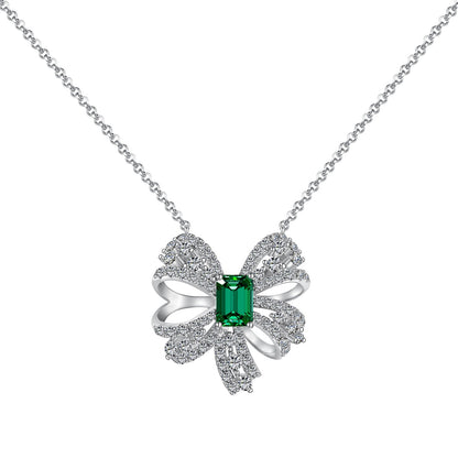 [CiCi]Luxurious Flower Shape Emerald Cut Necklace