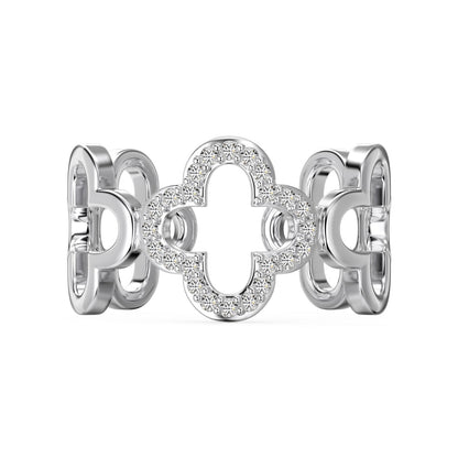 [CiCi]Hollow Design Four-Leaf Clover Flower Shape Ring