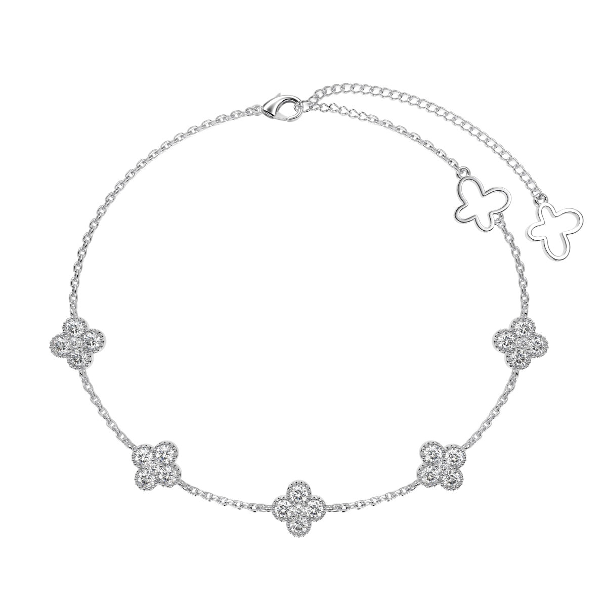 [CiCi]Four-Leaf Clover Hollow Butterfly Bracelet