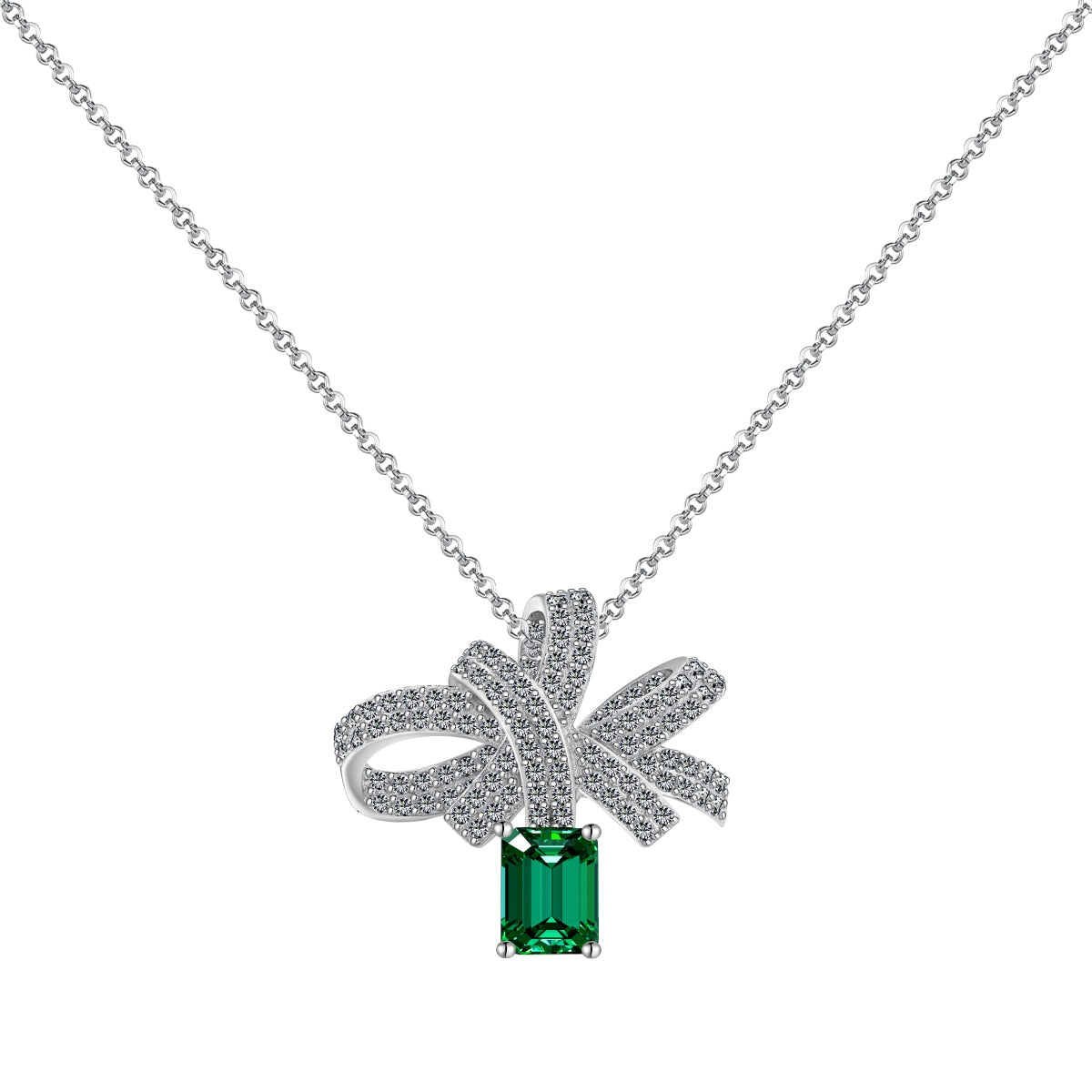 [CiCi]Luxurious Flower Shape Emerald Cut Necklace