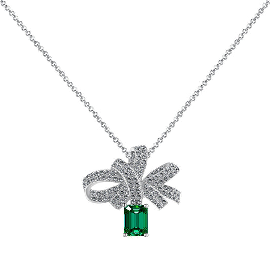 [CiCi]Luxurious Flower Shape Emerald Cut Necklace